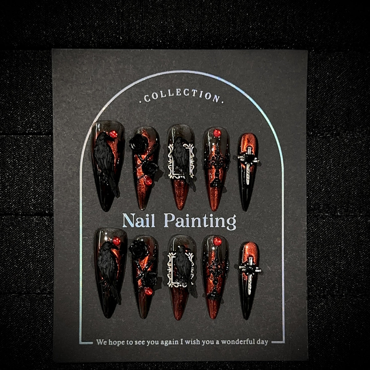 Gothic-inspiriertes Press-On Nagelset