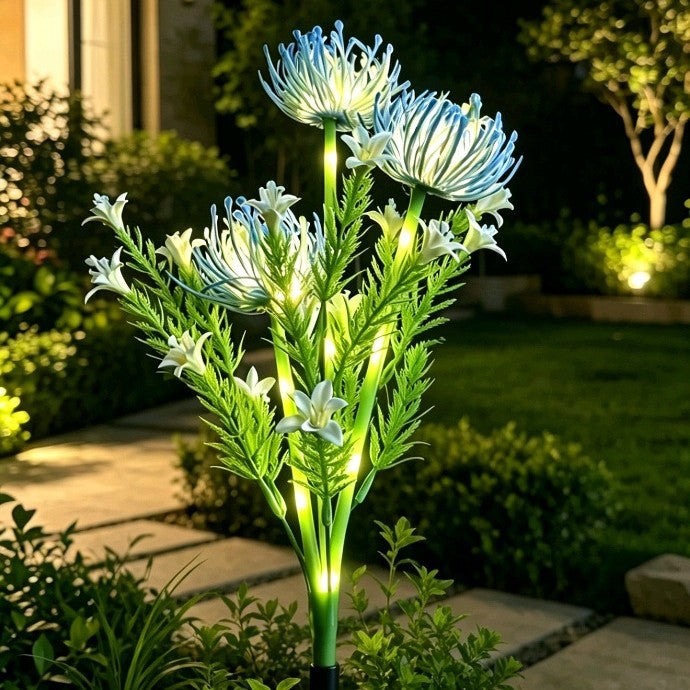 Beleuchteter floraler Stake-Cluster mit integrierten Solar-LED-Stielen Brehn
