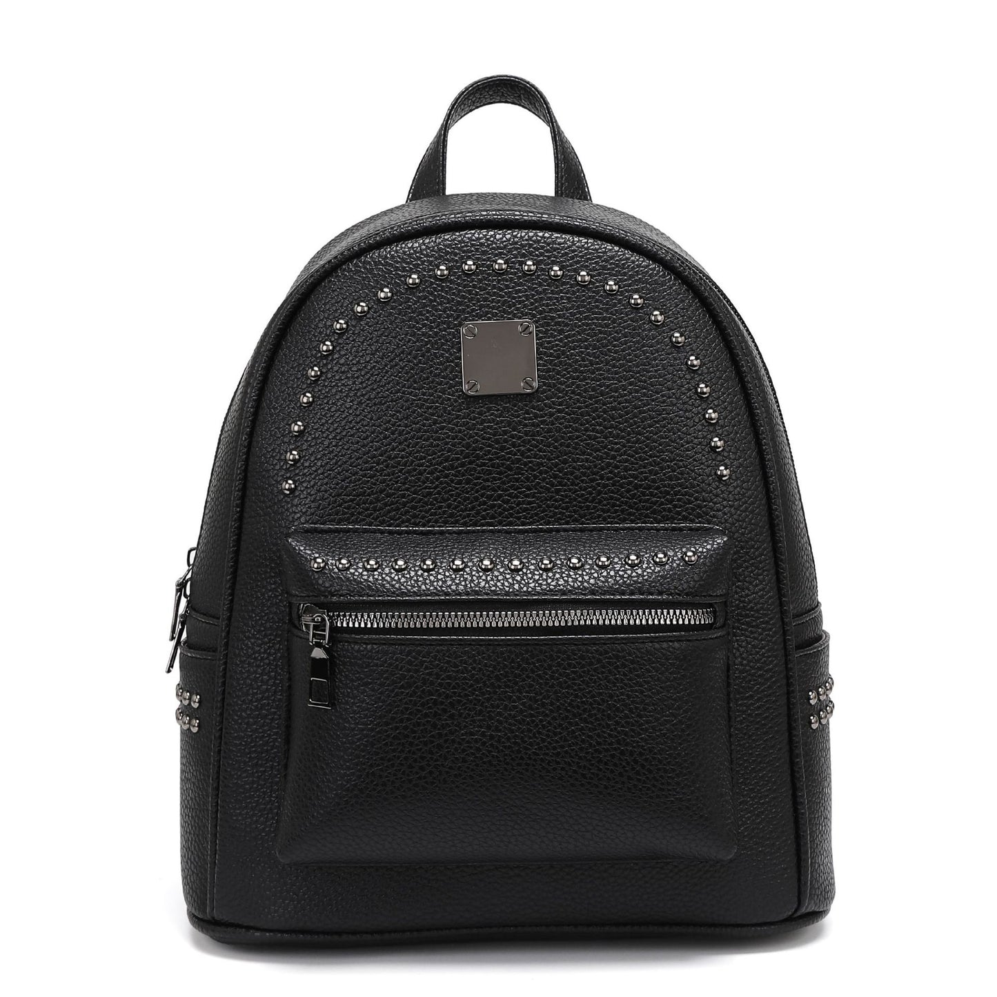 Nieten-Leder-Rucksack Brehn