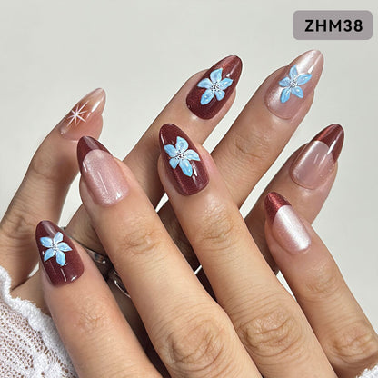 Elegante Floral Press-On Nagelset Brehn
