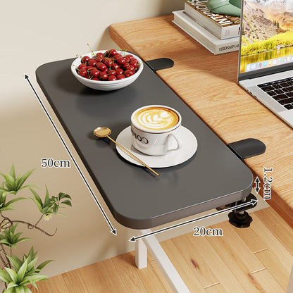 Clamp-On Erweiterbarer Schreibtisch-Seitentischregal mit breiter glatter Oberfläche und schlanker verstellbarer Klammer
