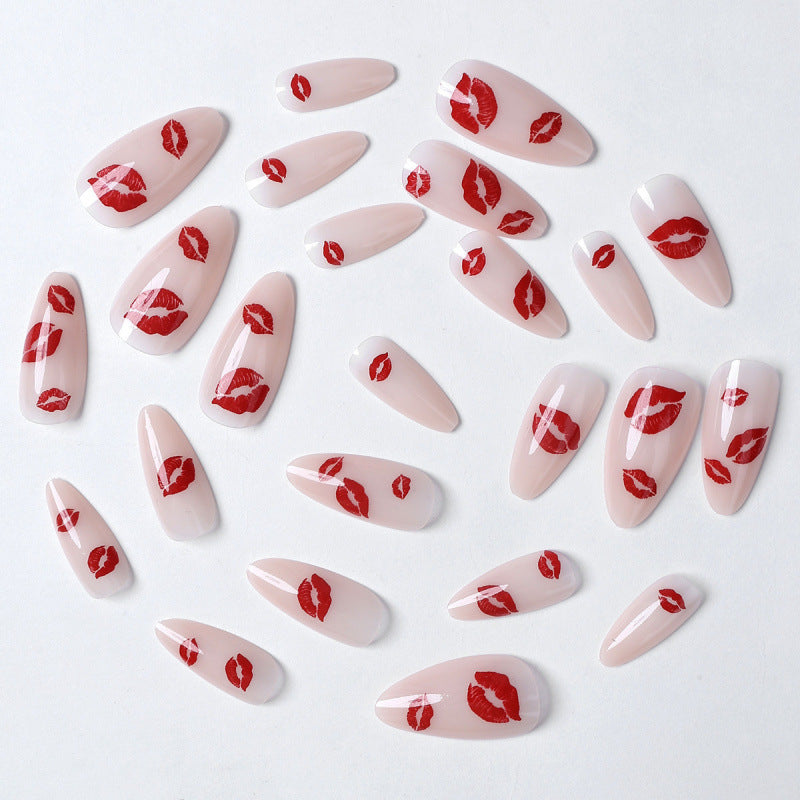 Künstlerischer Kiss-Druck Press-On Nagelset