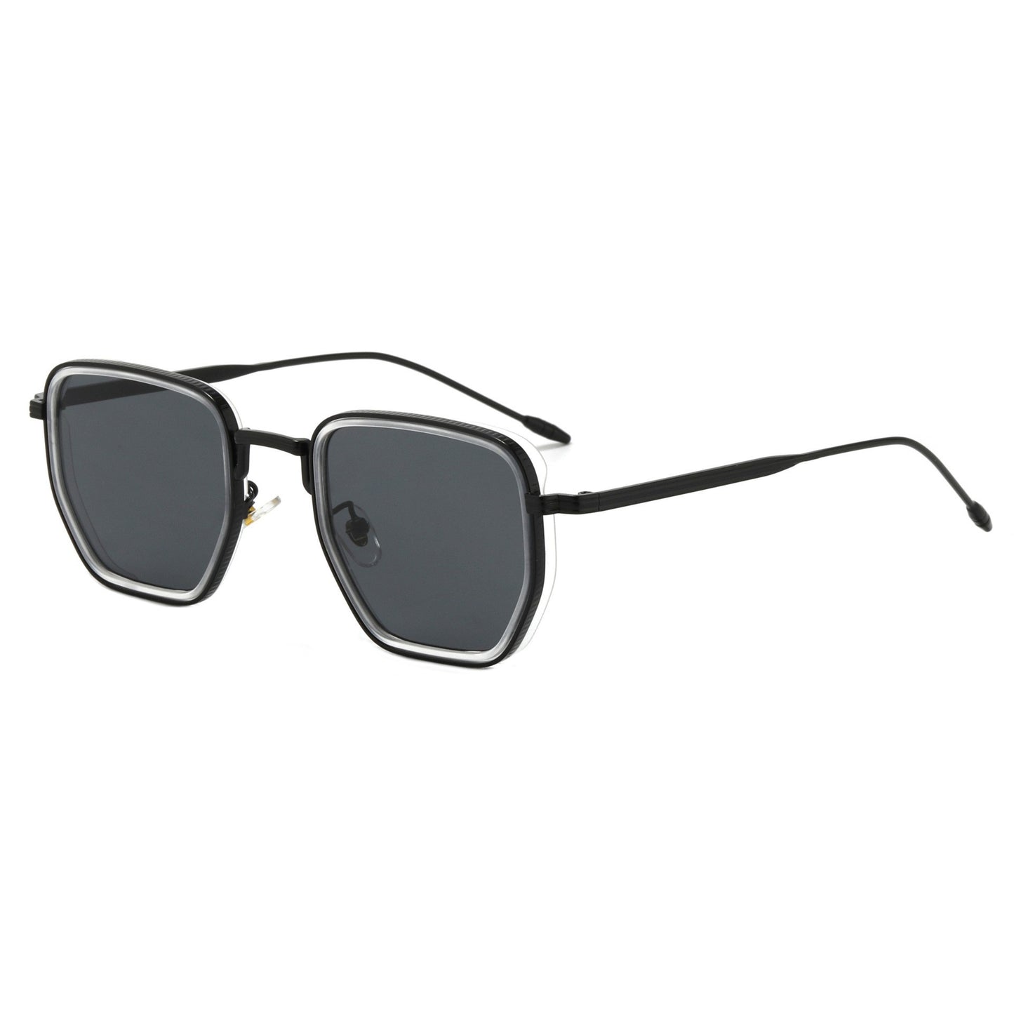 Damen Quadratische Designer Sonnenbrille mit modischem Metallrahmen Brehn