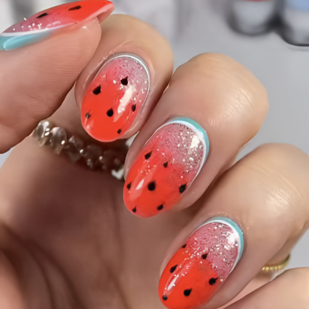 Spaß mit Wassermelonen-Themen-Nagelkunst Brehn
