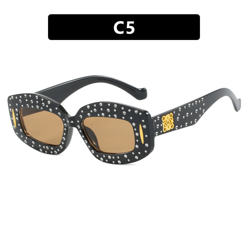 Damen modische Sonnenbrille mit glamourösem Strassbesatz Brehn