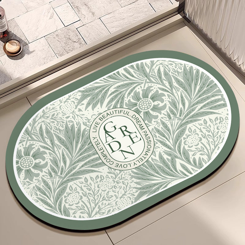 Oval Floral Badematte Brehn