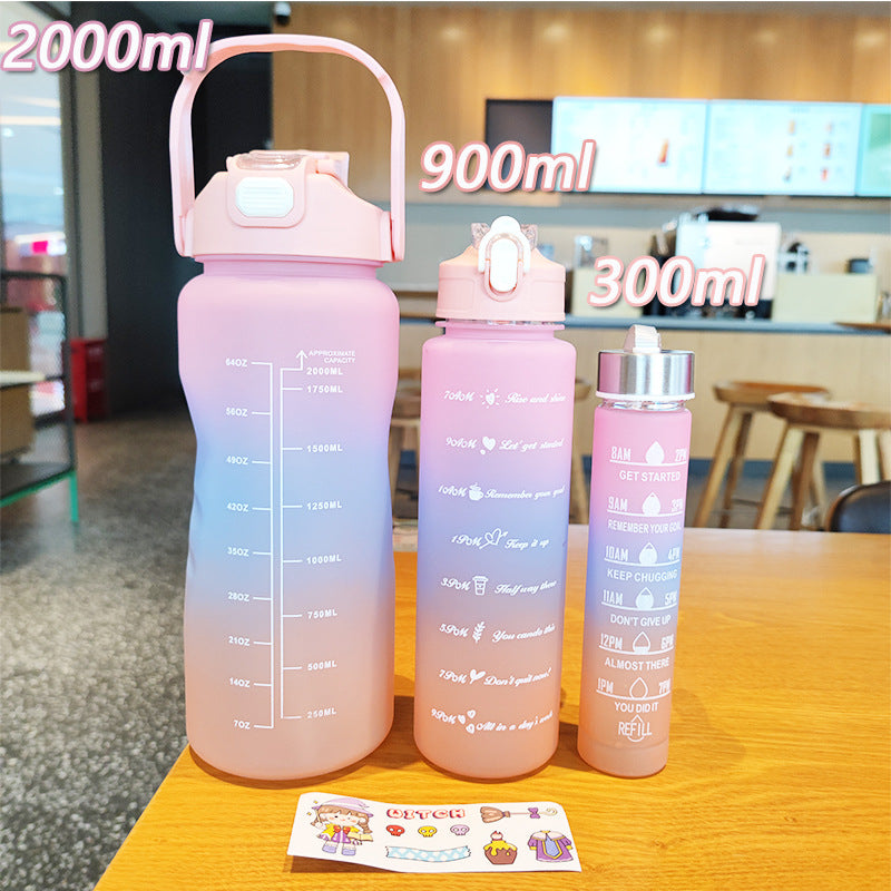 Damen ergonomische Wasserflasche mit Motivationsmarkierungen Brehn