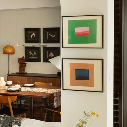 Minimalistische gerahmte geometrische Wandkunst