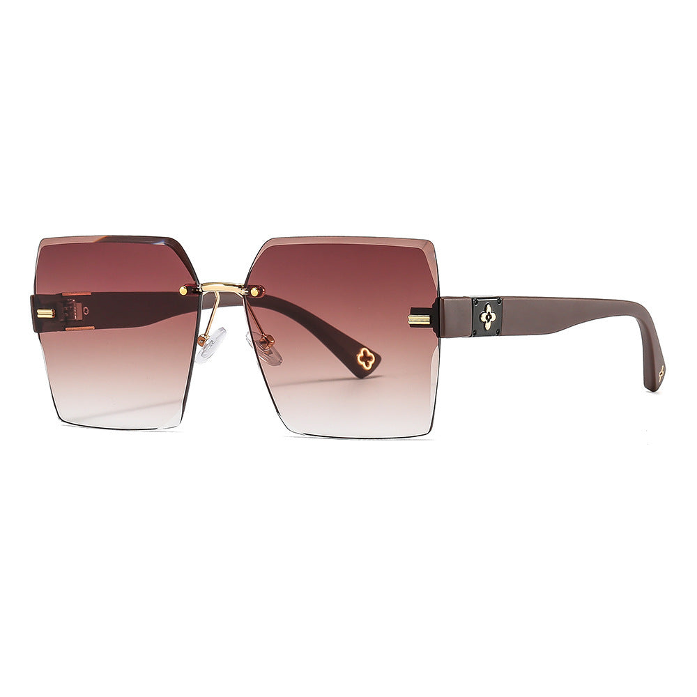 Damen Designer-Sonnenbrille mit auffälligem geometrischen Rahmen Brehn