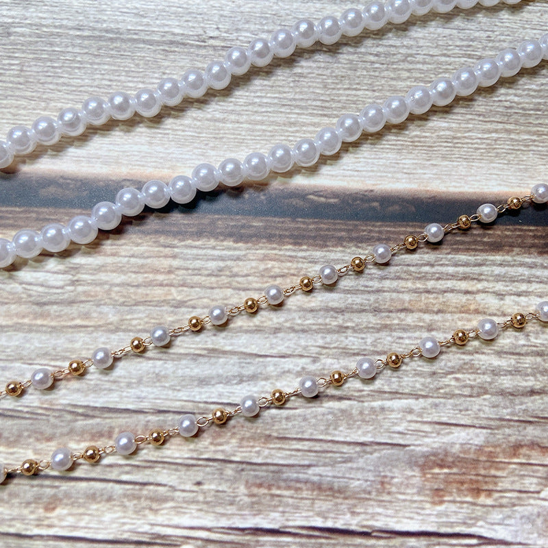 Perlenschmuckkette mit Goldener Gliederkette Brehn