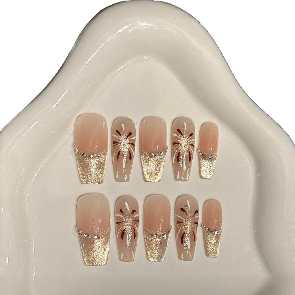 Elegantes florales Press-On-Nageldesign-Kit Brehn