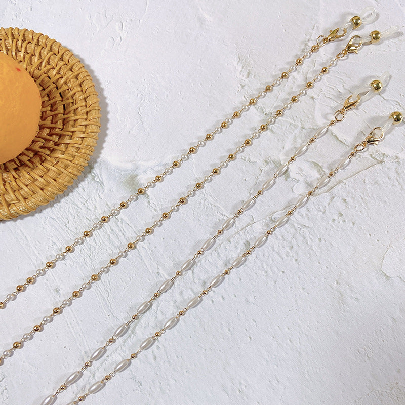 Elegante Brillenhalterkette mit Perlen Brehn