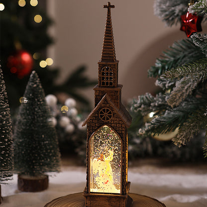 Nostalgische Weihnachtslaterne mit beweglichem Santa-Motiv Brehn