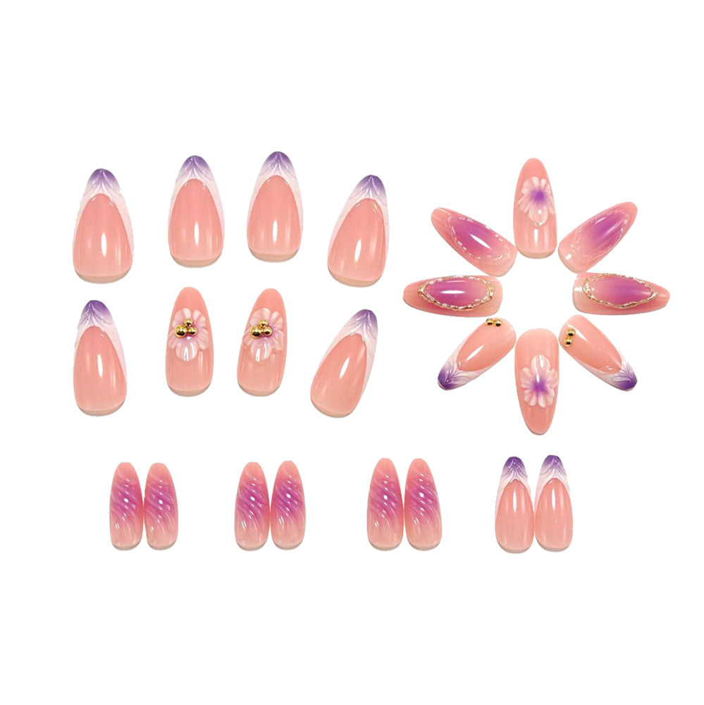 Kunstnägel mit Luxuriösem 3D Blumen- und Glitzer-Design Brehn