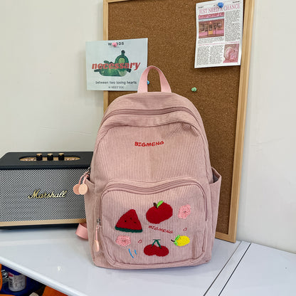 Stylische Bestickte Obstmuster Rucksack Brehn