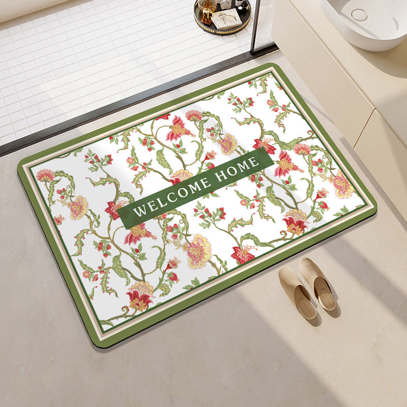 Stilvolle Blumenmuster Komfort Badematte Brehn