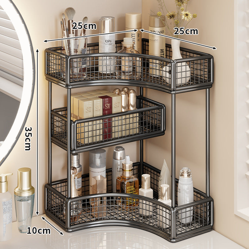 Drei-Tier-Eck-Mesh-Metall-Badregal-Organizer