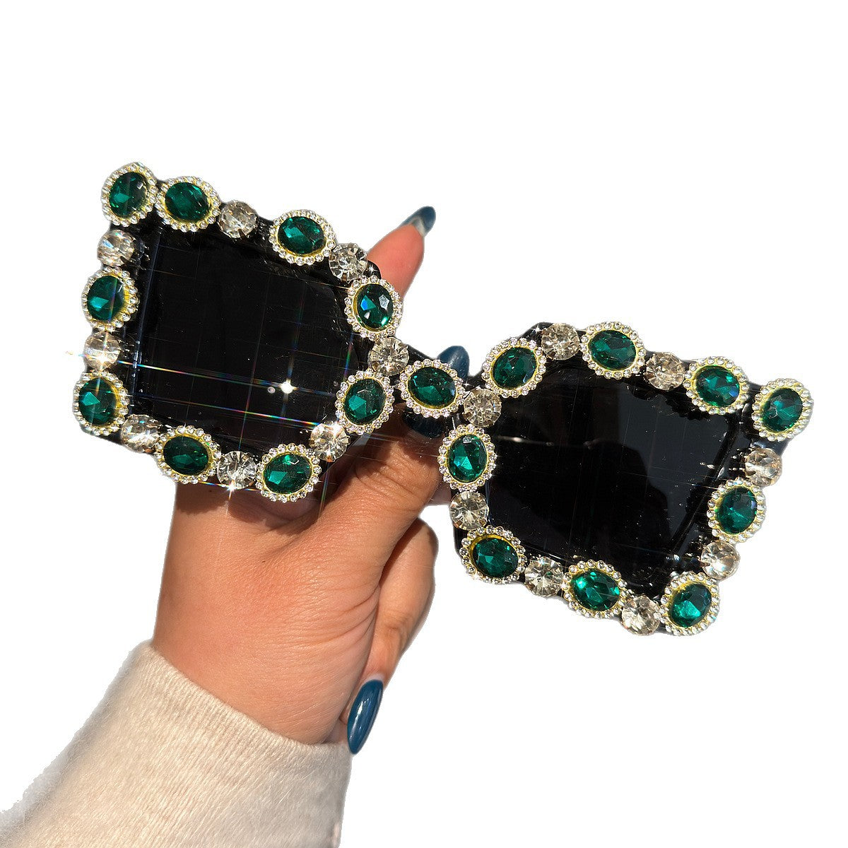 Damen Glamouröse Designer-Sonnenbrille mit strassverziertem Rahmen Brehn