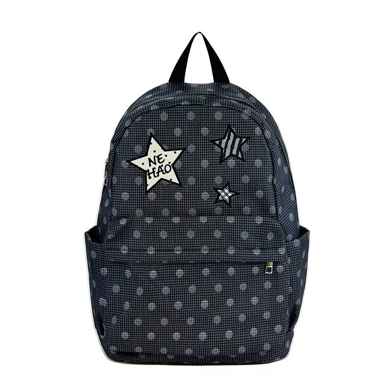Rucksack mit Modernem Karomuster und Kreativen Sternenapplikationen Brehn