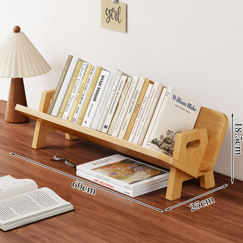 Abgewinkelter Bambus-Desktop-Buch- und Zeitschriftenständer mit rutschfesten Stäben