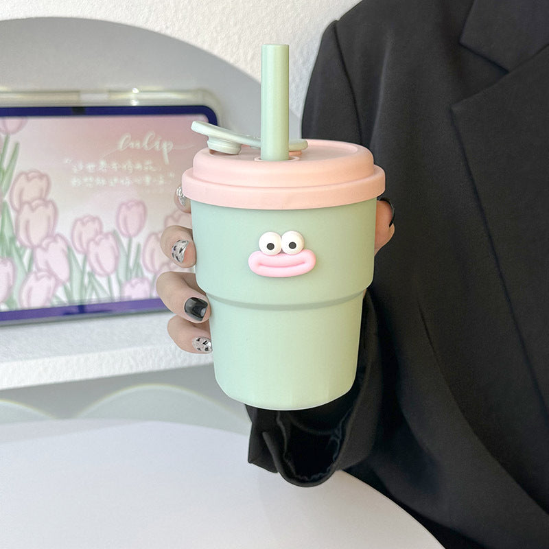 Damen Praktische Trinkbecher mit lustigem Gesicht Brehn