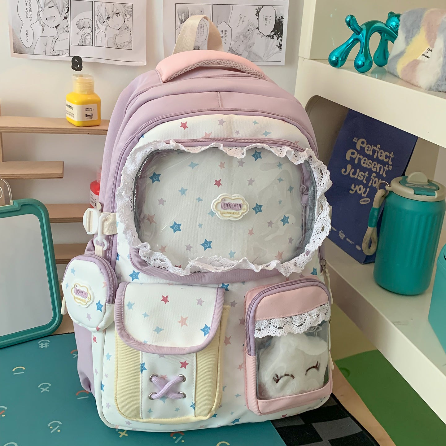 Niedlicher Charakterdruck Schulrucksack
