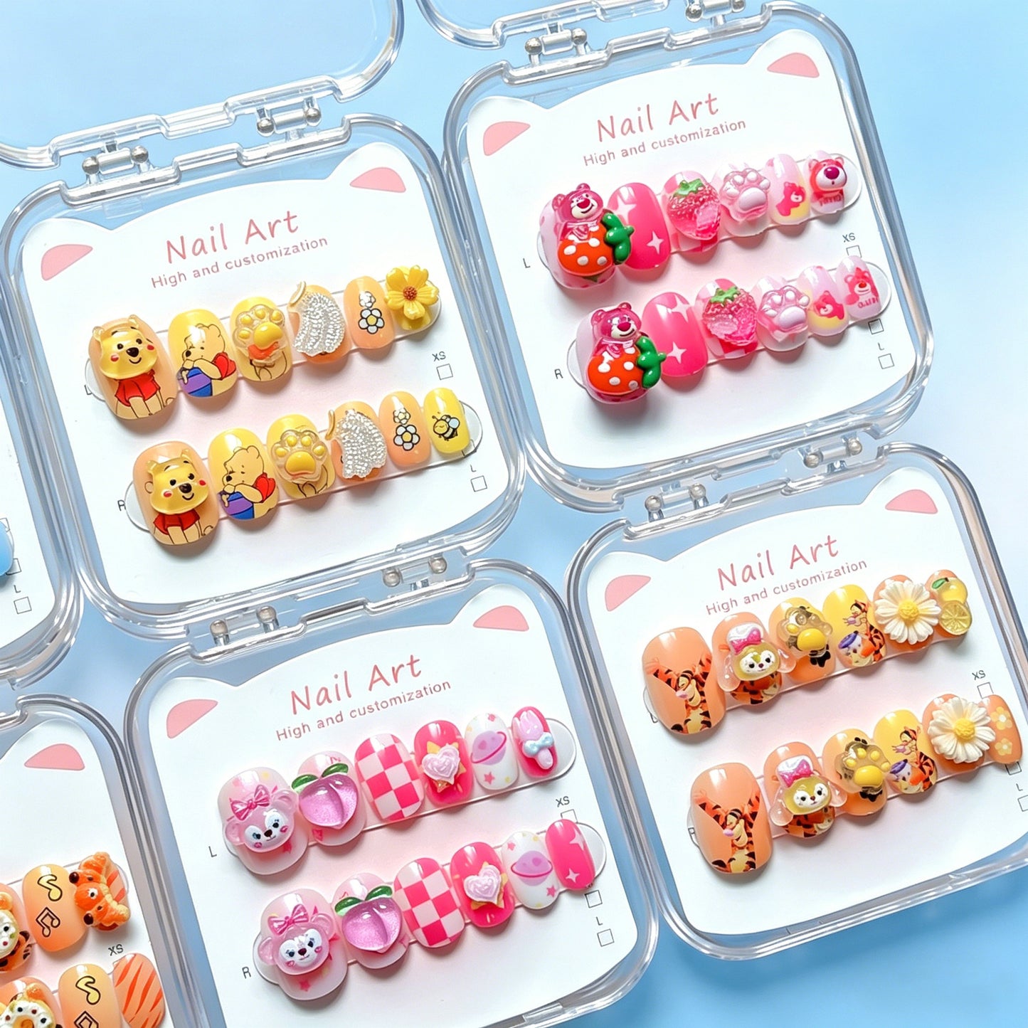 Benutzerdefiniertes cartoon-inspiriertes press-on Nagelkunst-Set Brehn