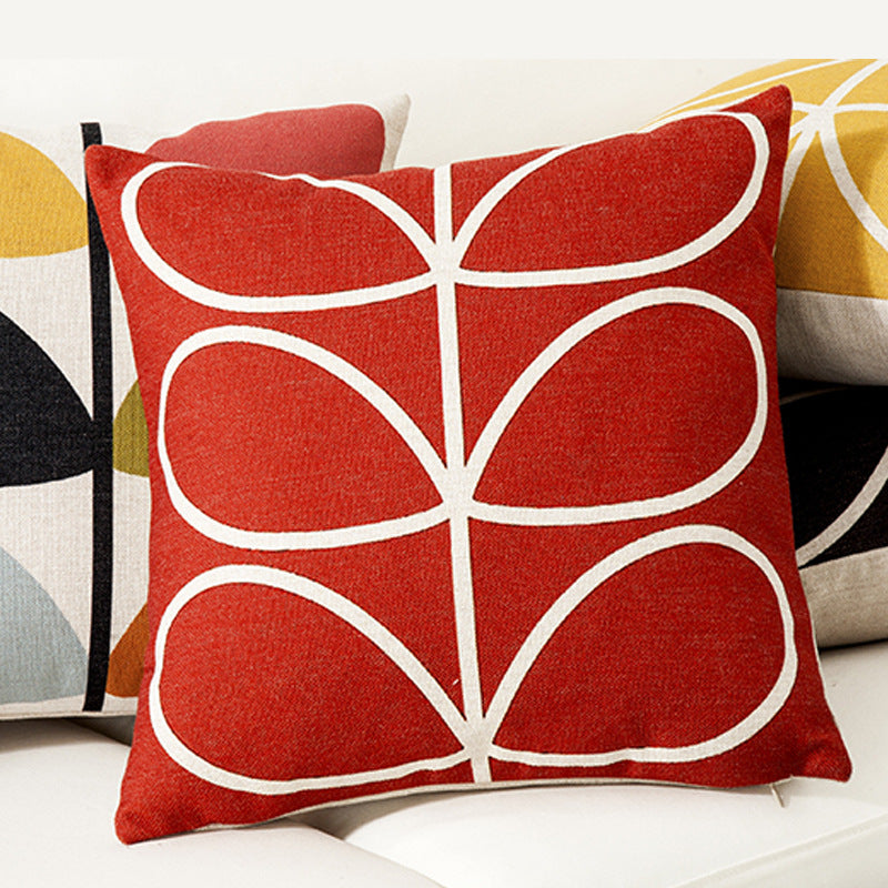 Quadratischer Zierkissenbezug im Retro-Scandi‑Stil mit zentralem Punktmotiv Brehn