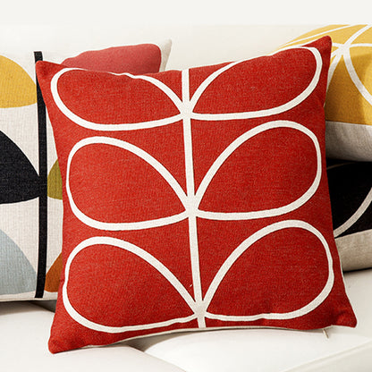 Quadratischer Zierkissenbezug im Retro-Scandi‑Stil mit zentralem Punktmotiv Brehn