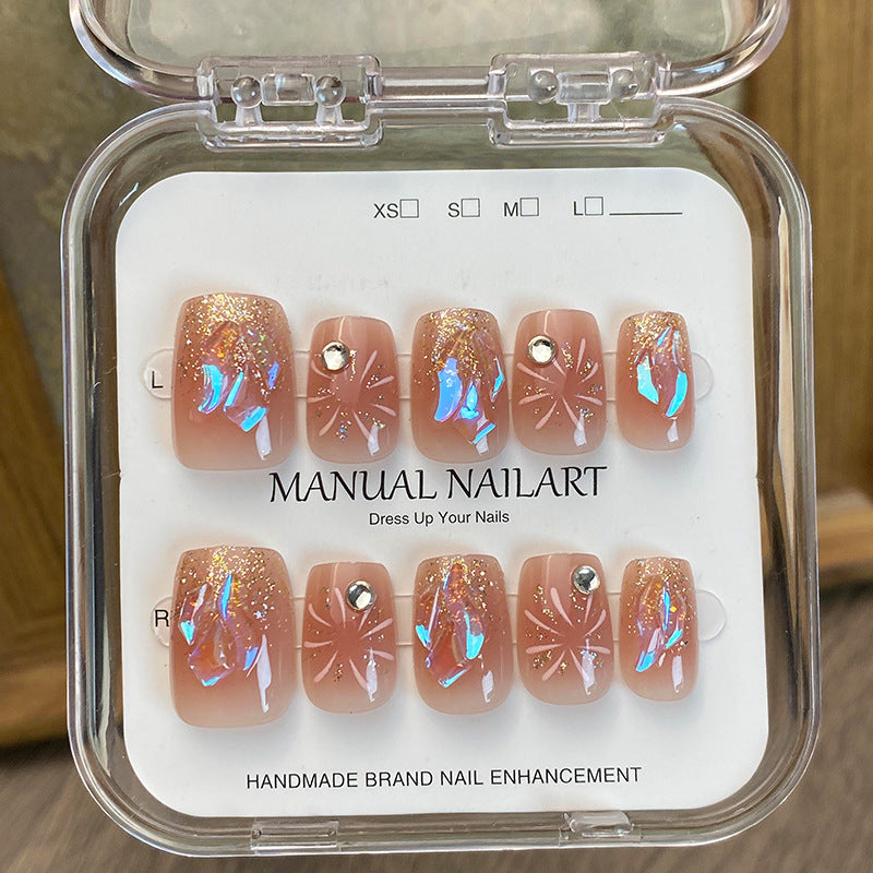Glamorous Rhinestone-Akzent Druck-On Nagelkunst Set Brehn