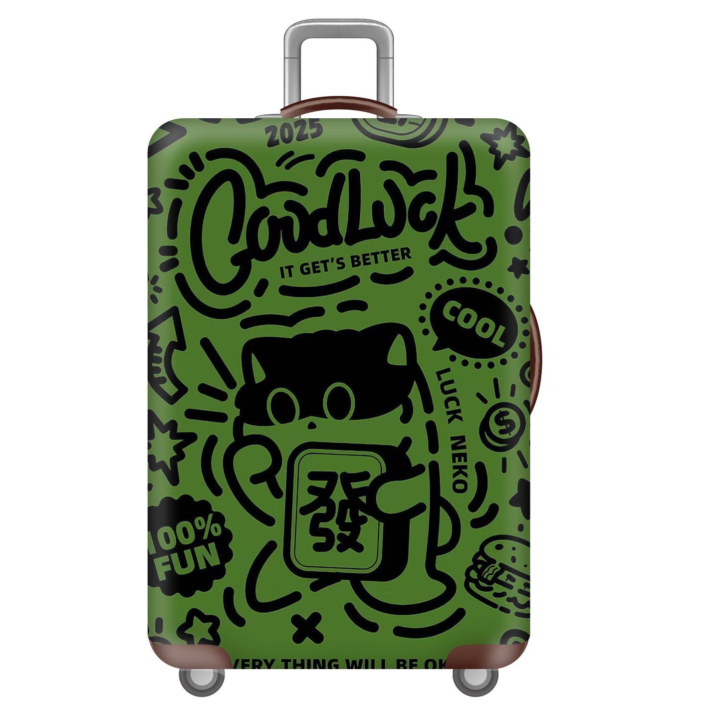 Unisex nan robuster Hartschalen-Trolley mit Löwenportrait Motivdruck, stoßfester ABS-Polycarbonat-Schale, mehrrädrigem Fahrwerk und TSA-Sicherheitsverschluss Brehn
