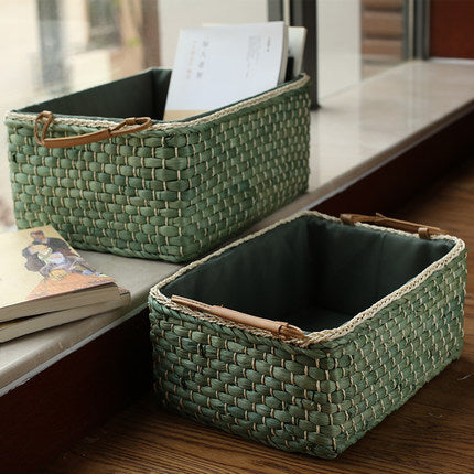 Handgefertigter Organizer-Korb mit Zwei Griffen Brehn