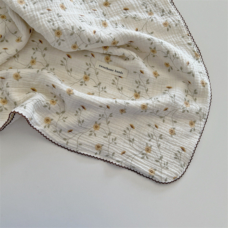 Unisex vielseitige Musselin-Decke mit floralen Akzenten Brehn