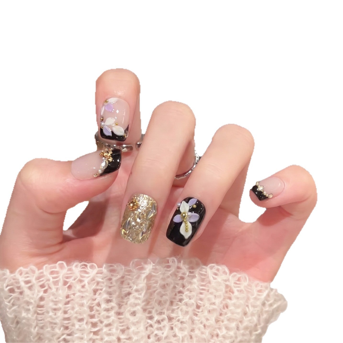 Dekorativer floral Press-On Nagelkunst Set Brehn 1788223891