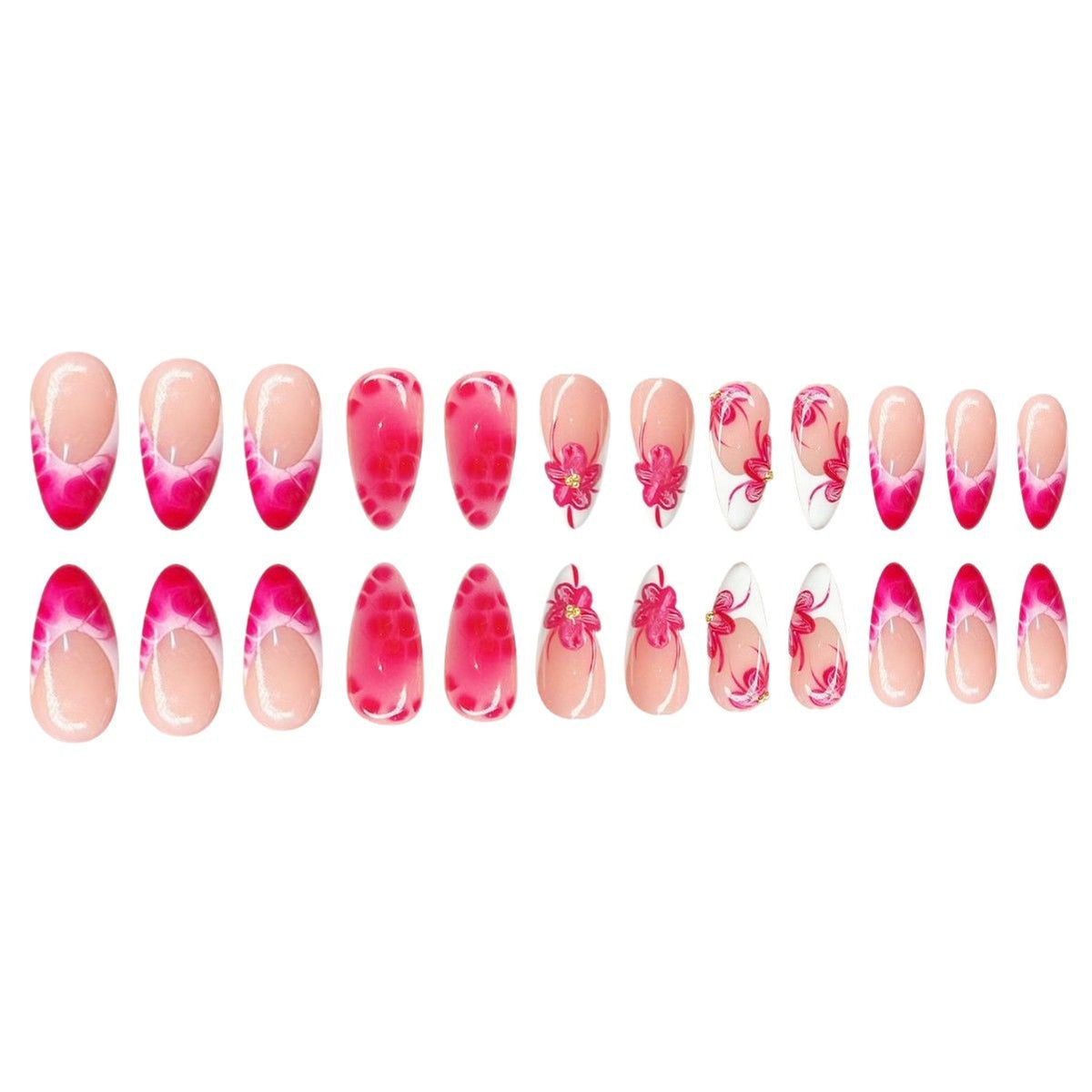 Künstlerische Blumen Stiletto Nagelkunst Brehn