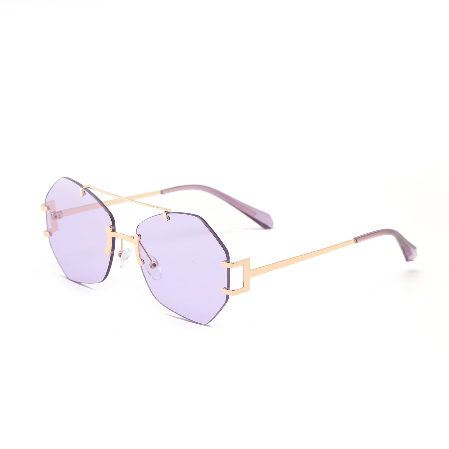 Damen modische achtkantige Sonnenbrille mit filigranem Metallrahmen Brehn