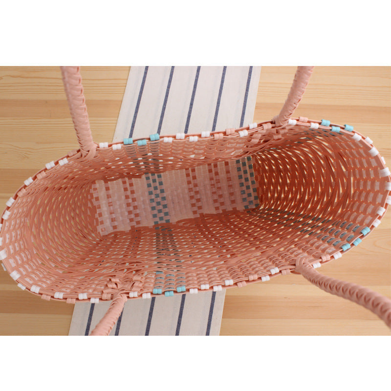 Geflochtene Tragetasche mit Buntem Design Brehn