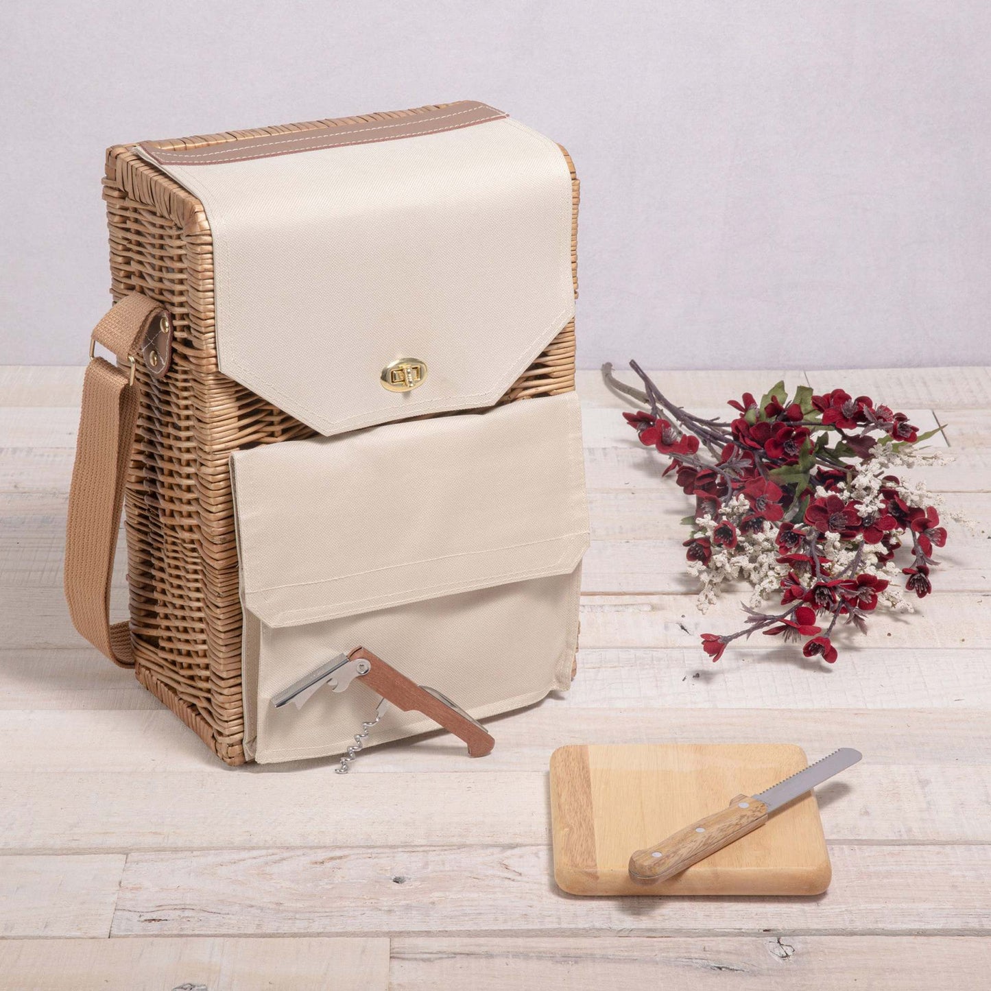 Damen Eleganter Picknickkorb mit praktischen Fächern Brehn
