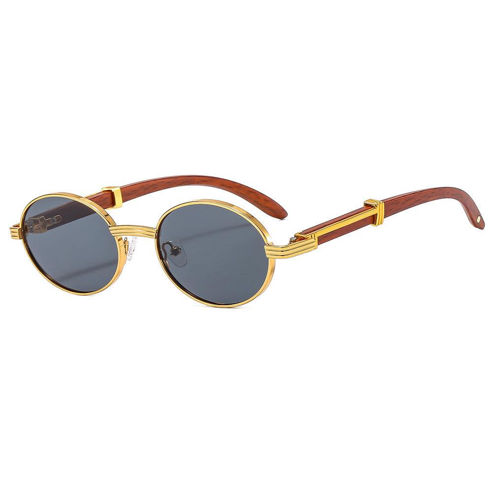 Vintage-inspirierte runde Sonnenbrille mit luxuriösen goldenen Akzenten Brehn