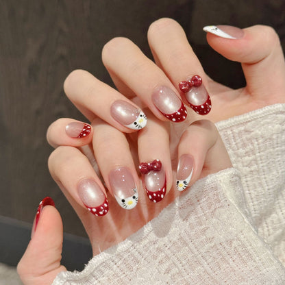 Dekoratives Press-On Nagelkunstset mit skurrilen Charakterdesigns