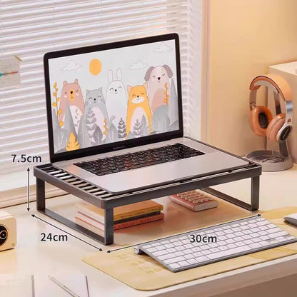 Erhöhter Desktop-Bildschirmständer mit Mesh-Unterregal-Organizer und Kabelmanagement