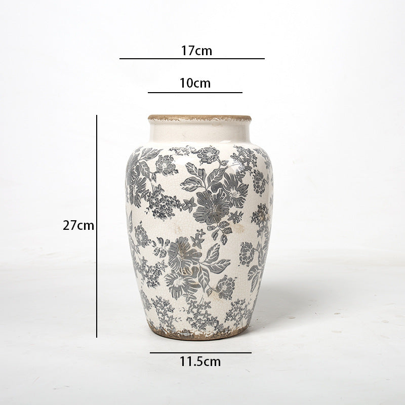 Florale Keramik Vase mit kunstvollem Design Brehn