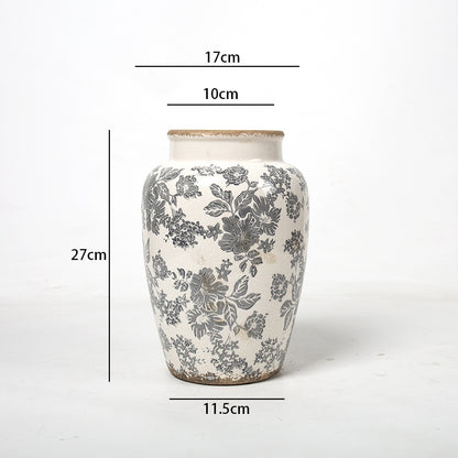 Florale Keramik Vase mit kunstvollem Design Brehn