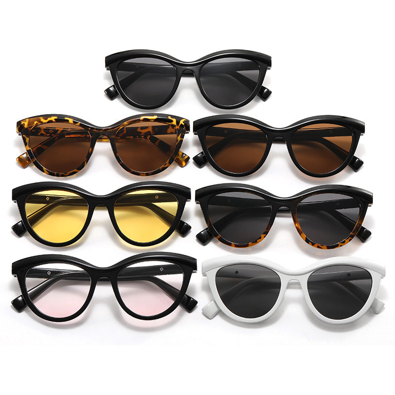 Damen elegante Cat-Eye Sonnenbrille mit stilvollem Metallrahmen Brehn