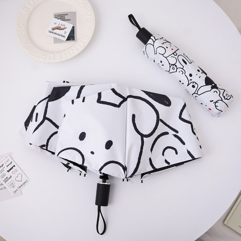 Damen kreativer Faltregenschirm mit bunten Motiven Brehn