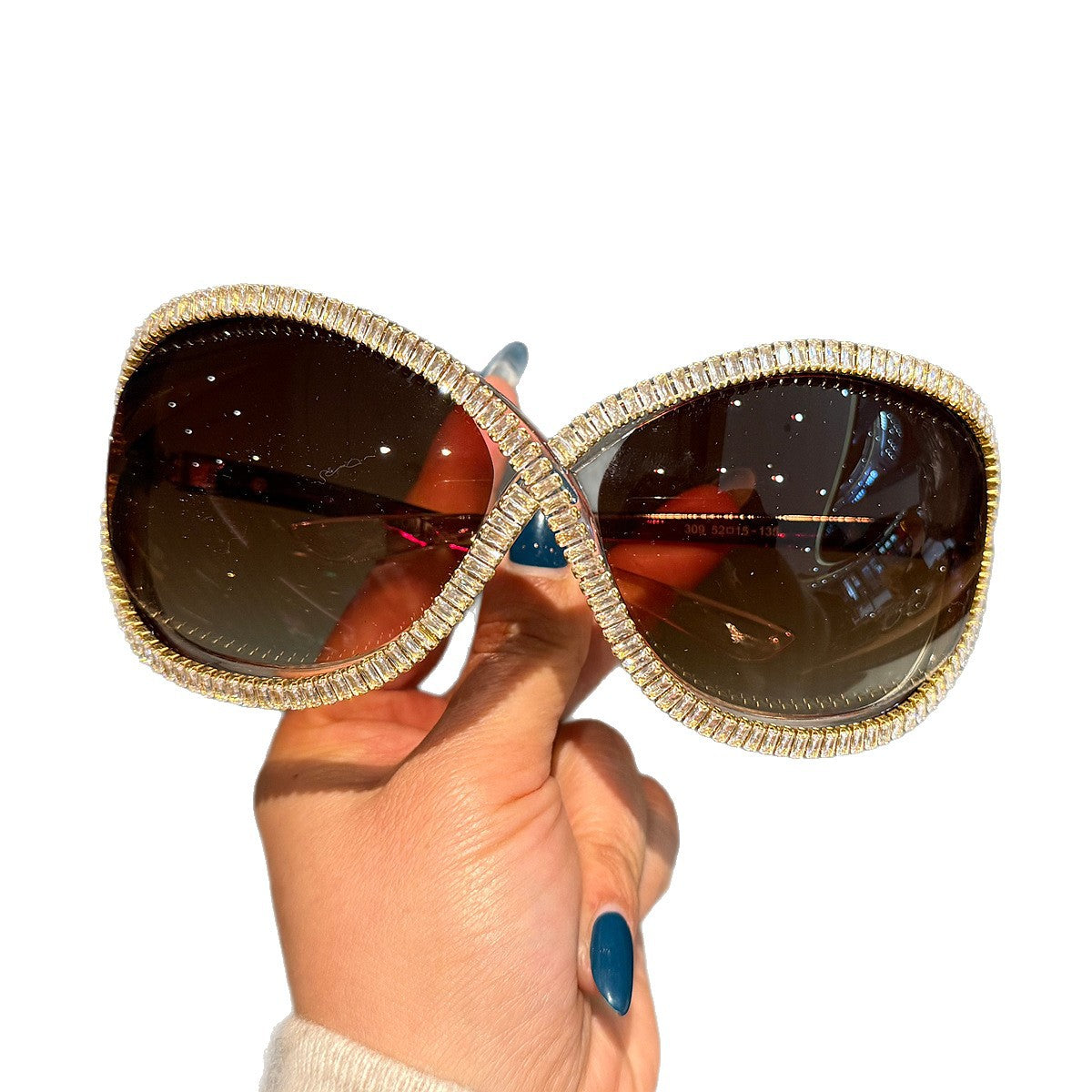 Damen Trendige Sonnenbrille mit funkelndem Kristalldekor Brehn
