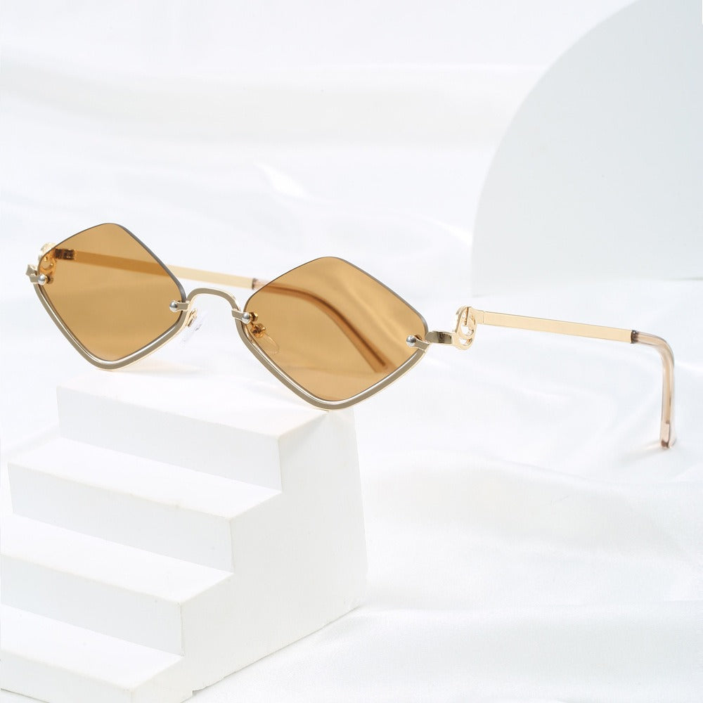 Damen modische quadratische Sonnenbrille mit luxuriösem Metallrahmen Brehn