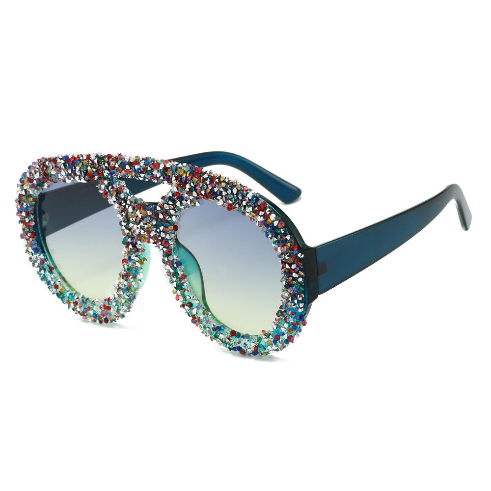 Damen modische Sonnenbrille mit glamourösem Strassrahmen Brehn