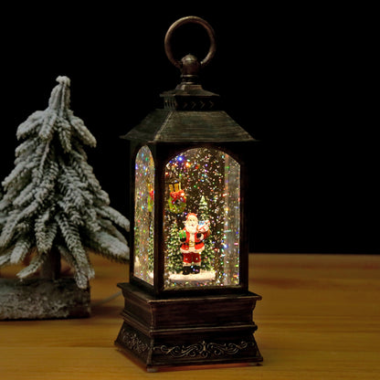 Nostalgische Weihnachtslaterne mit beweglicher Szene Brehn
