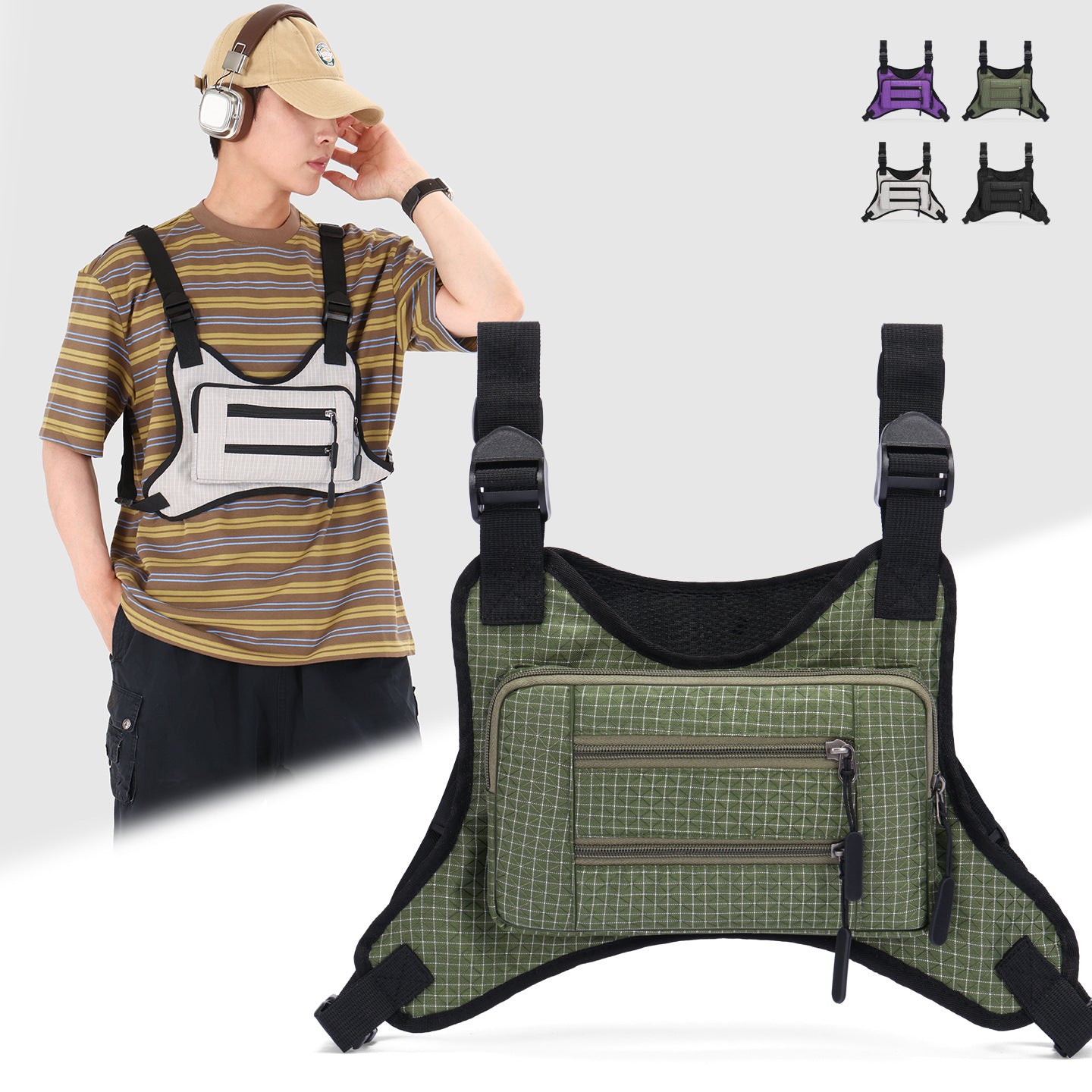 Verstellbare Utility-Brusttasche Brehn